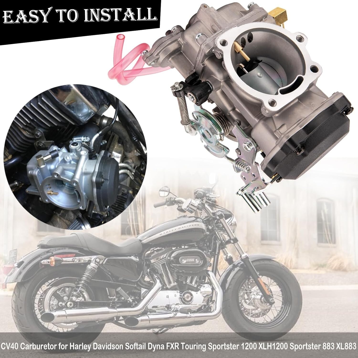 CV40 Carburetor for Harley Davidson 883 XL883 1200 - Durable Aluminum Upgrade