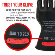 Load image into Gallery viewer, 11-Inch Insulating Voltage Gloves, Class 0 | Ideal for Lineman &amp; Electricians