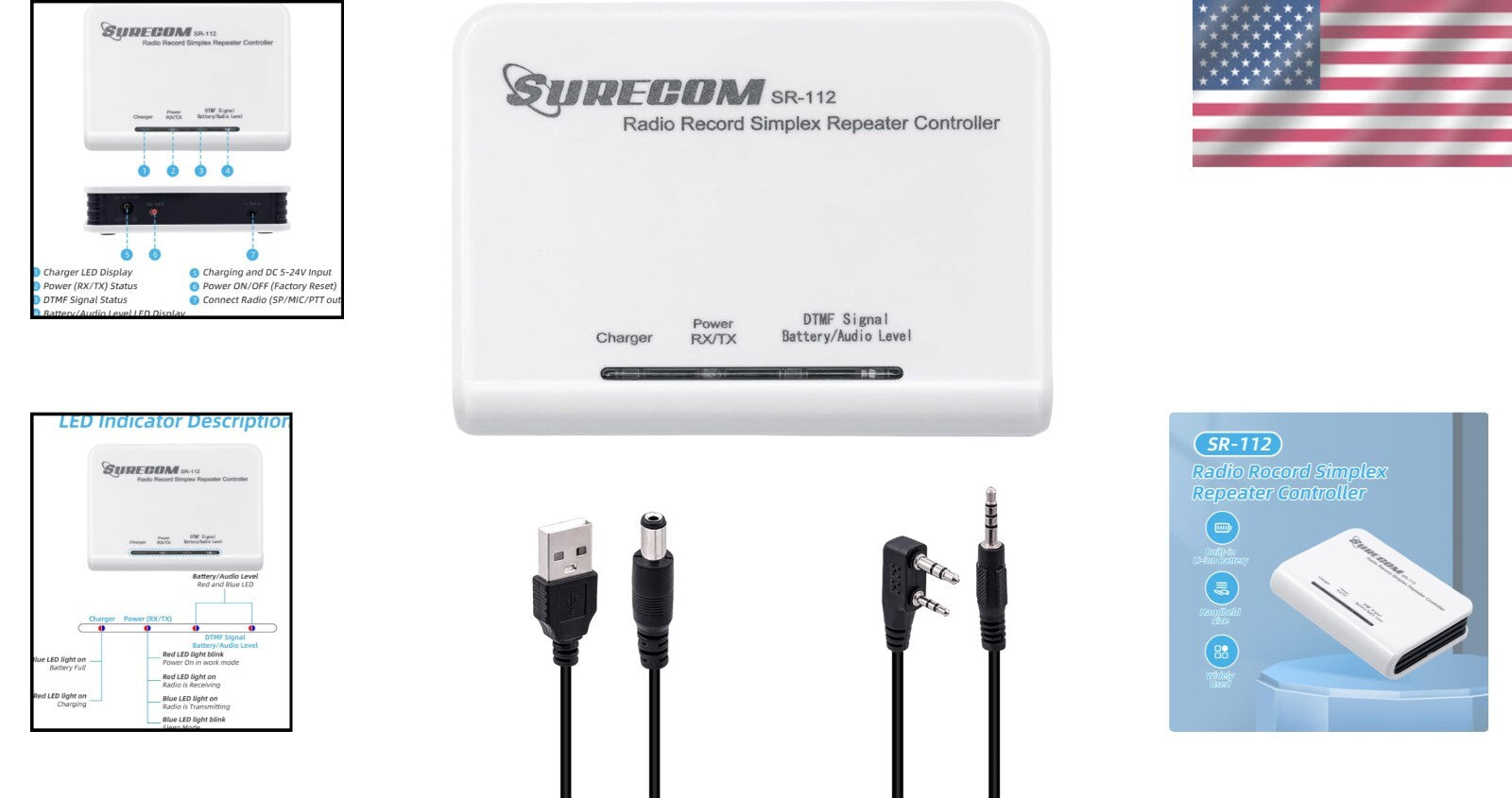 Rechargeable Simplex Repeater Controller - Premium Radio Device, 16 Channels