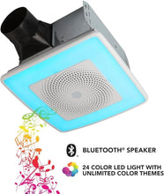 Load image into Gallery viewer, Ultra-Quiet Bathroom Exhaust Fan with Color LED Light &amp; Bluetooth Speaker
