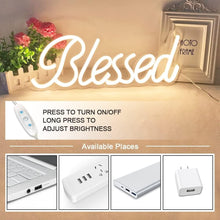 Load image into Gallery viewer, USB Powered Blessed Neon Light - Beautiful Wall Decor with Adjustable Brightness