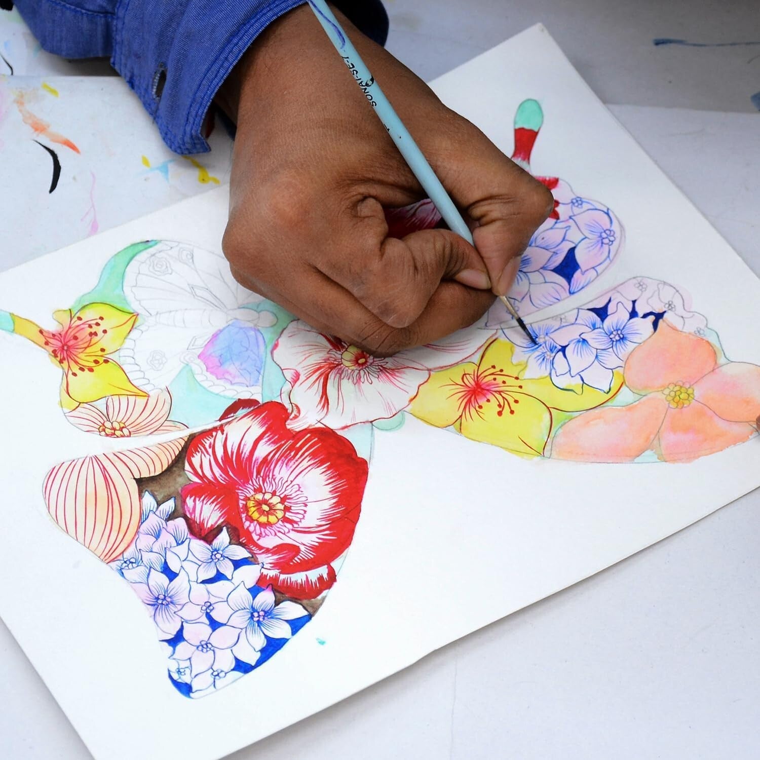 Premium Leather Wallet with Artistic Butterfly Design - Perfect for Everyday Use