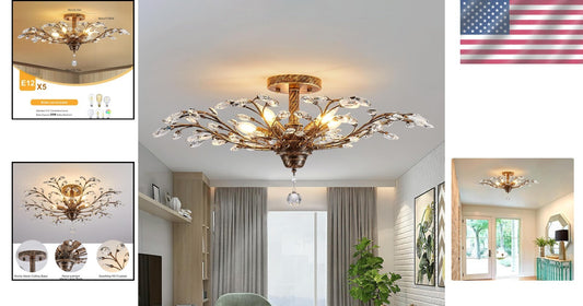 Modern Vintage 5-Light Crystal Chandelier - Perfect for Dining Room & Kitchen