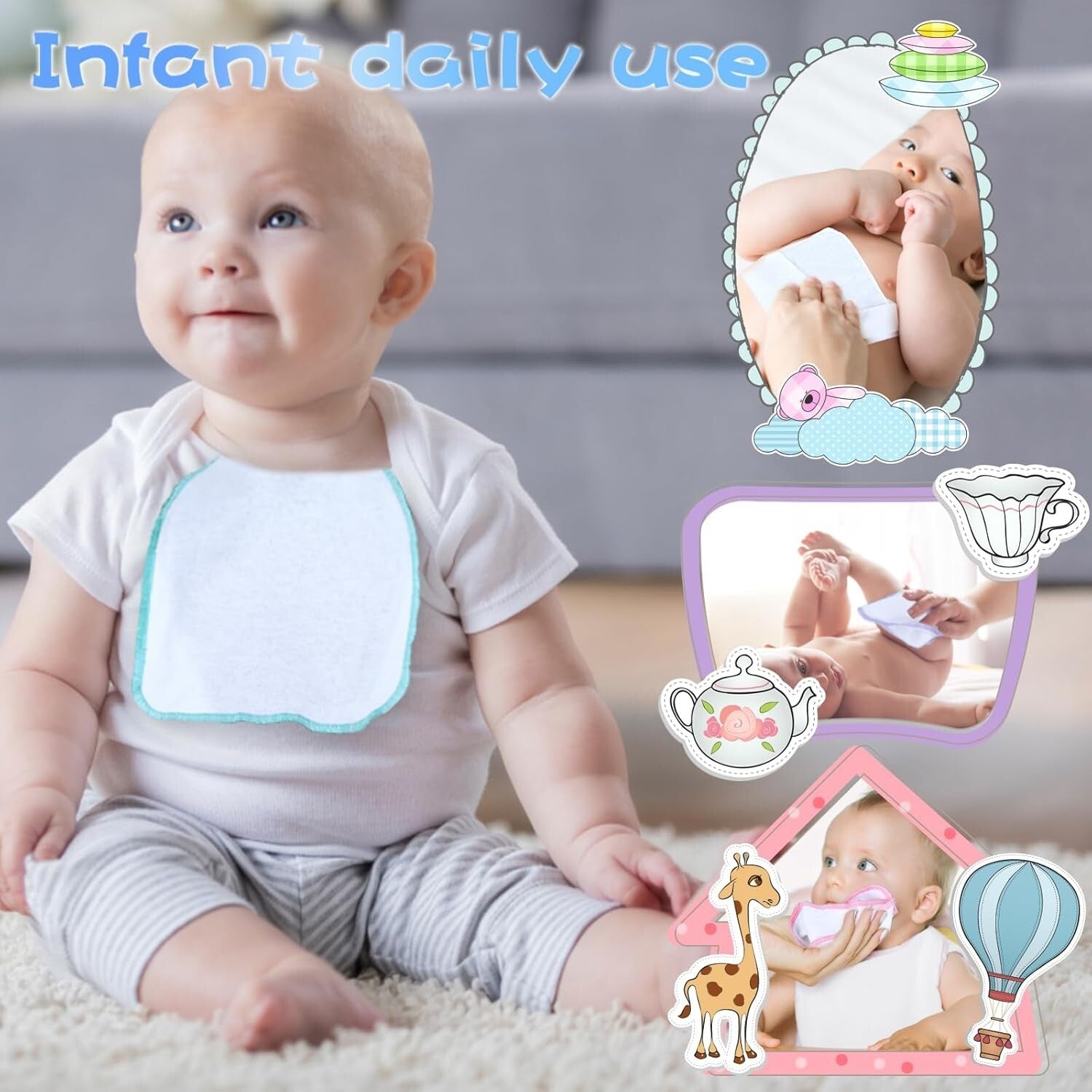 Wipe Essentials: 100-Count Flannel Baby Wipes with Dispenser - Machine Washable