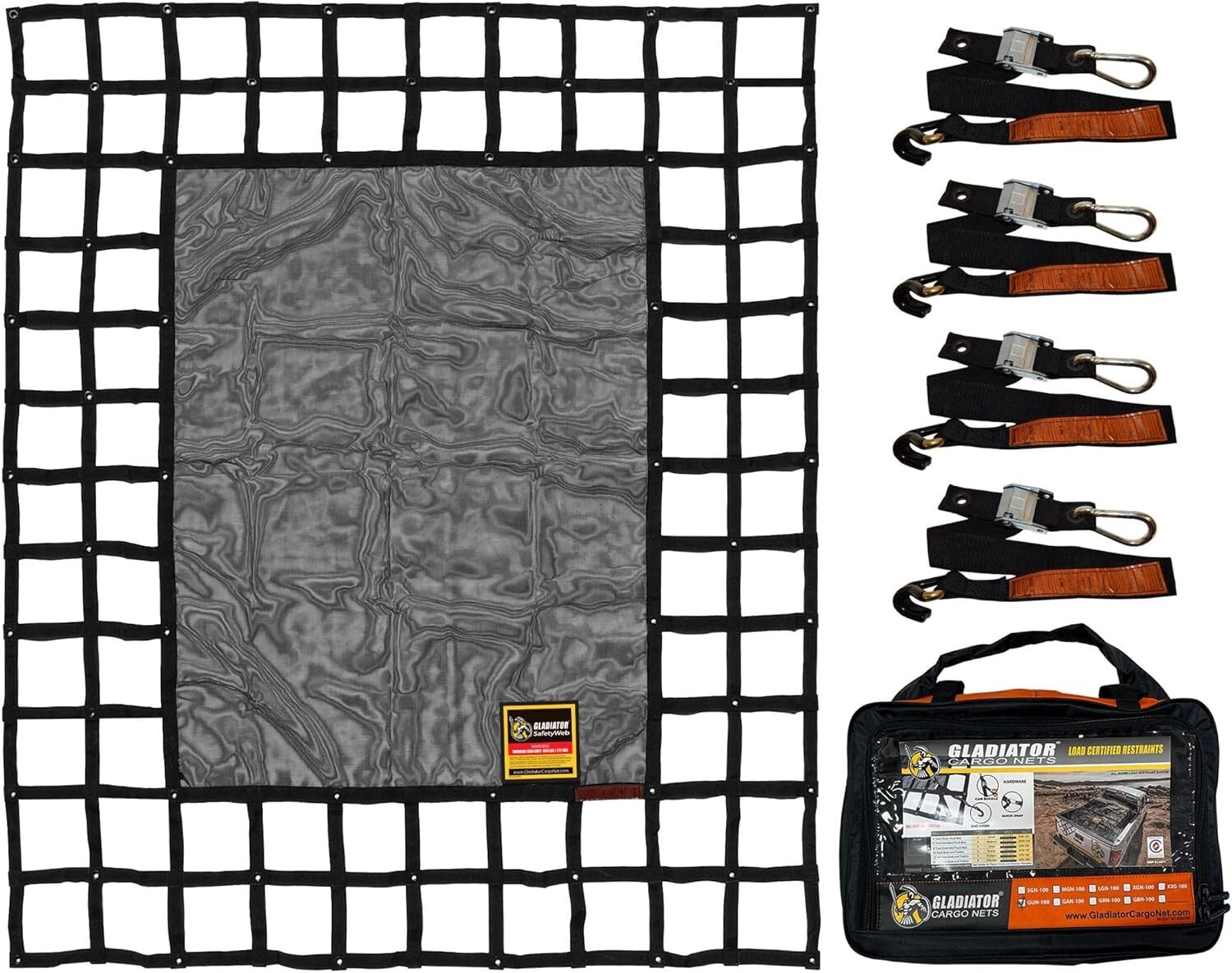 Weatherproof Medium 6.75' x 8' Cargo Net - Ideal for Trucks and Trailers