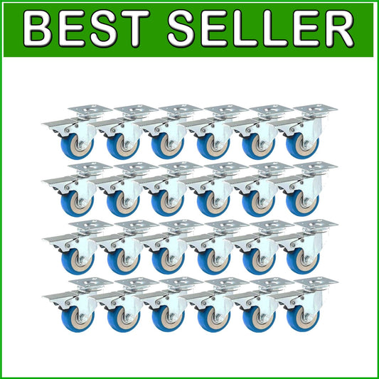 Heavy-Duty 2" Swivel Casters - 24 Pack with Locking Brake for Any Surface