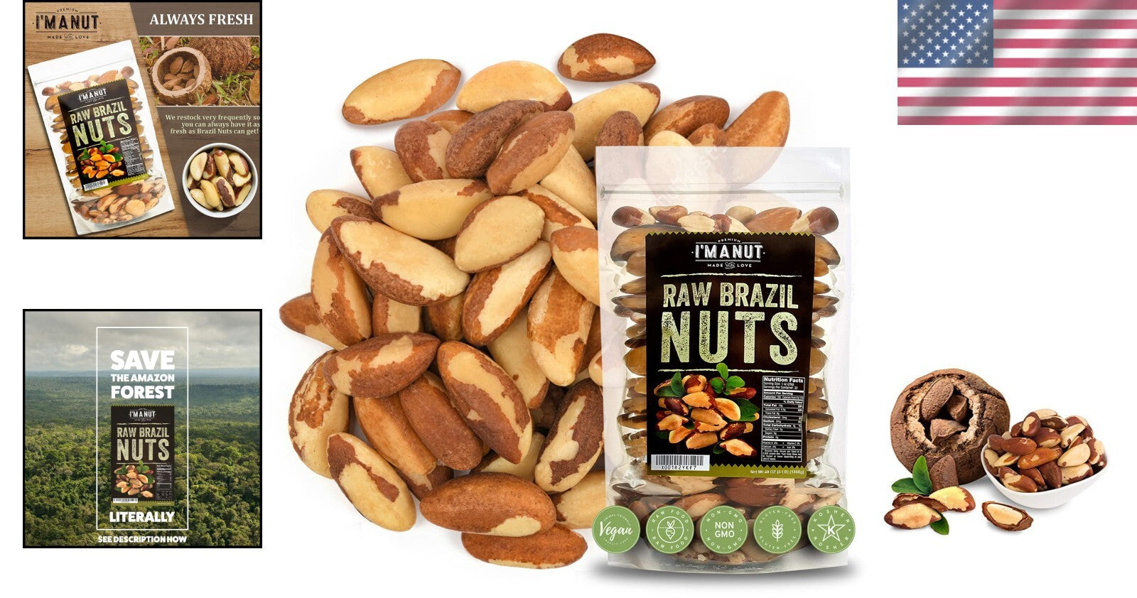 Batch-Tested 48 oz Raw Brazil Nuts - Sustainably Sourced & Gluten-Free Snack