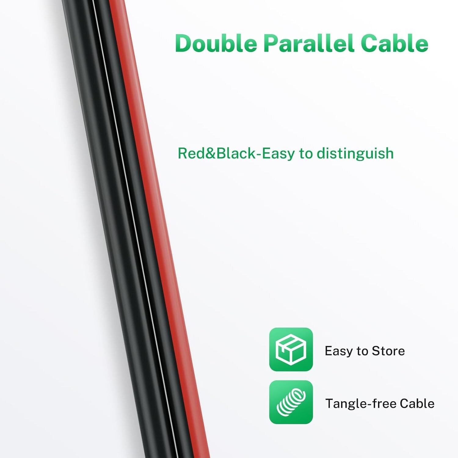 Versatile 10 AWG Solar Cable Pair - 164ft Tinned Copper Extension for Panels