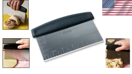 Ergonomic 6" Dough Scraper with Beveled Edge - Dishwasher Safe Kitchen Tool