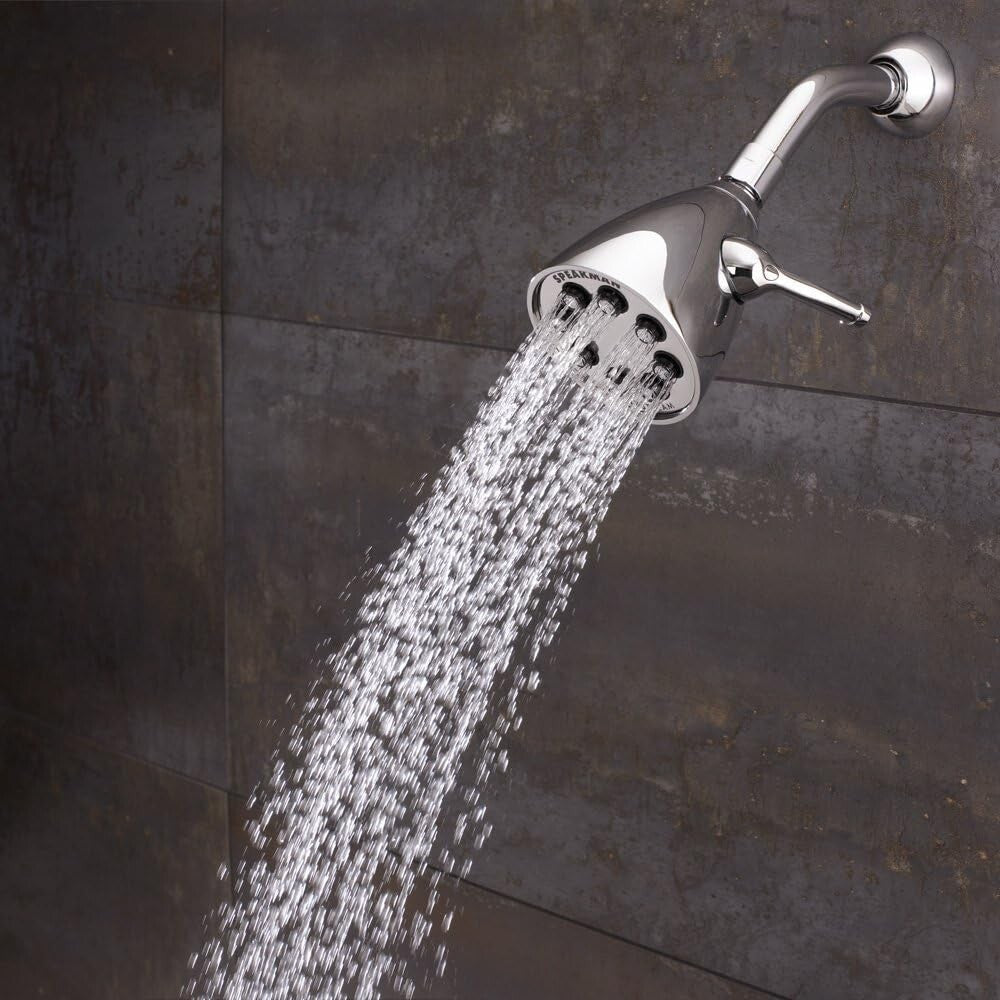 Polished Chrome High Pressure Shower Head with Adjustable Anystream Technology