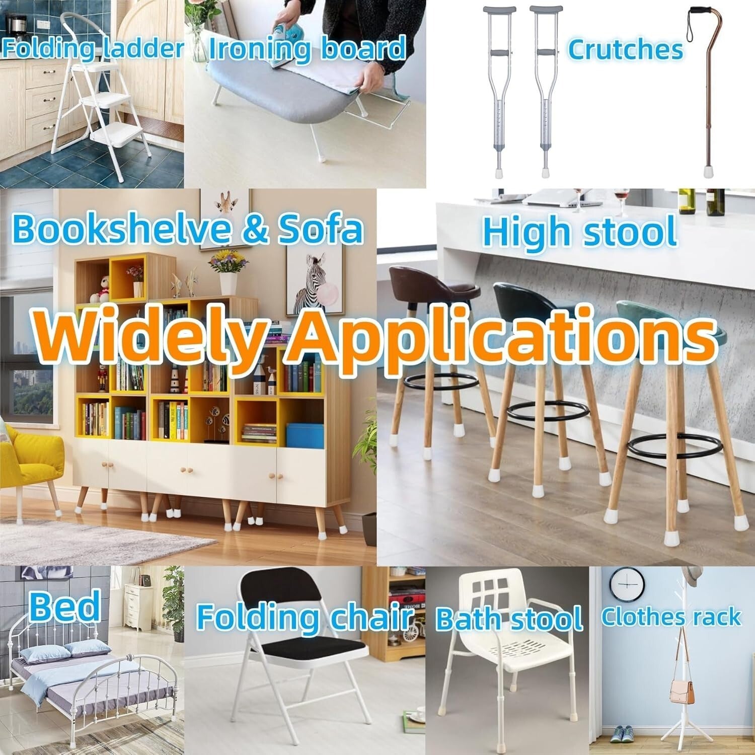 24-Pack Non-Slip Rubber Chair Leg Caps - 1-1/2" Floor Protectors for Hardwood