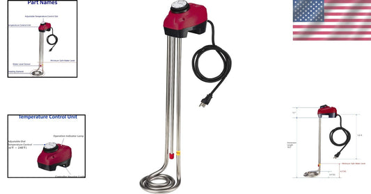 Heavy-Duty 1600W Immersion Heater with Safety Features & User-Friendly Design