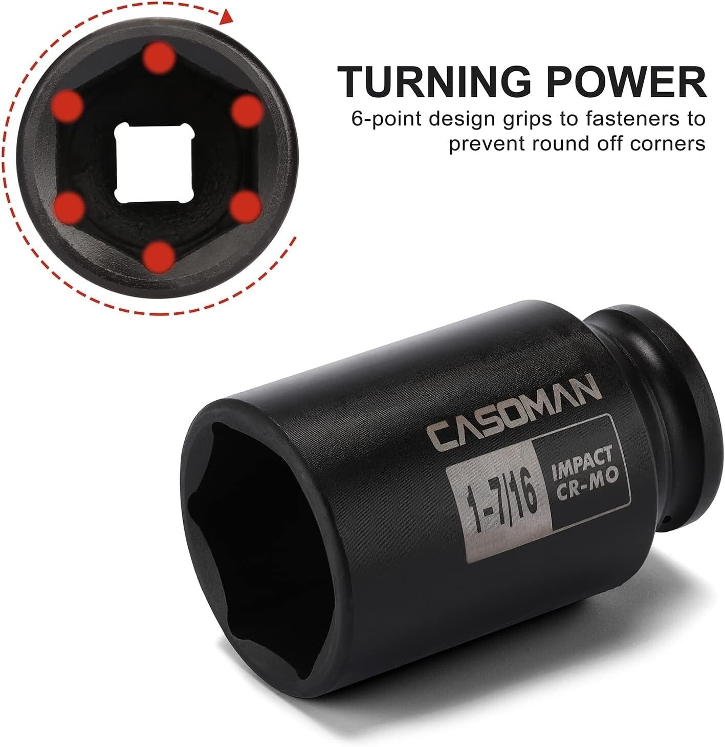 Durable 1/2-Inch Drive Deep Impact Socket Set - 8 Pieces with Storage Case