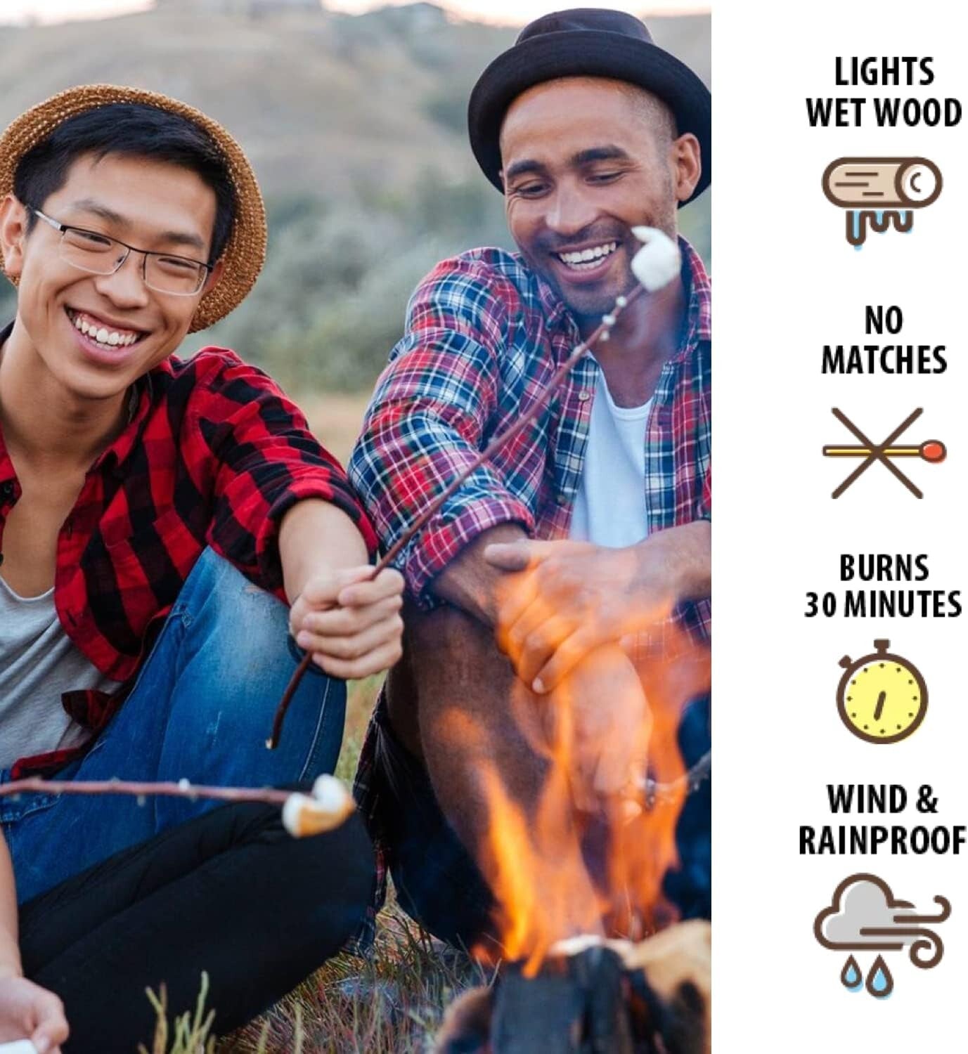 Eco-Friendly Pull String Firestarter: 30 Quick Flame Igniters for Outdoor Fun