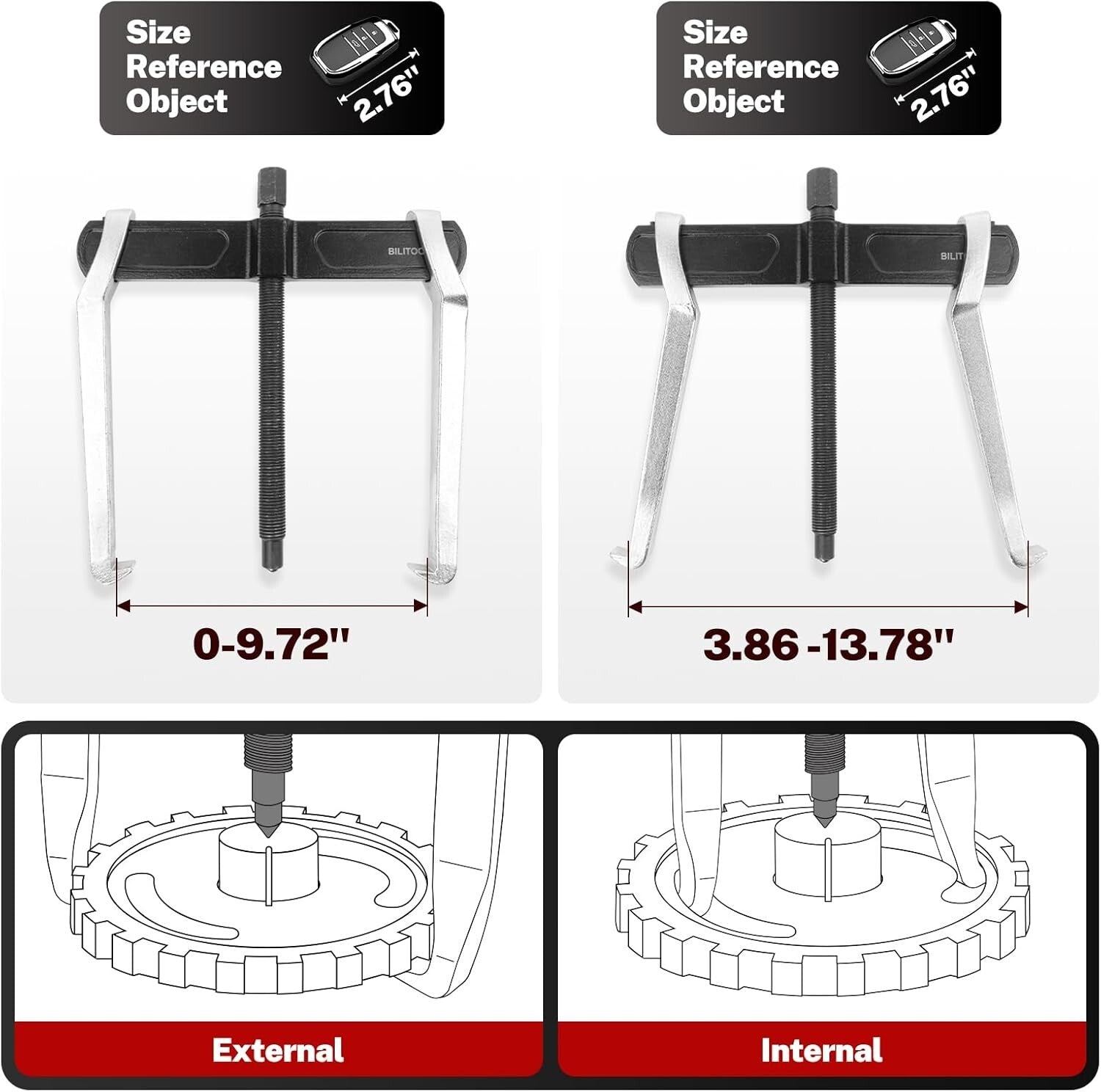 10-Inch 2-Jaw Gear Puller - Heat-Treated Steel for Safe Removal