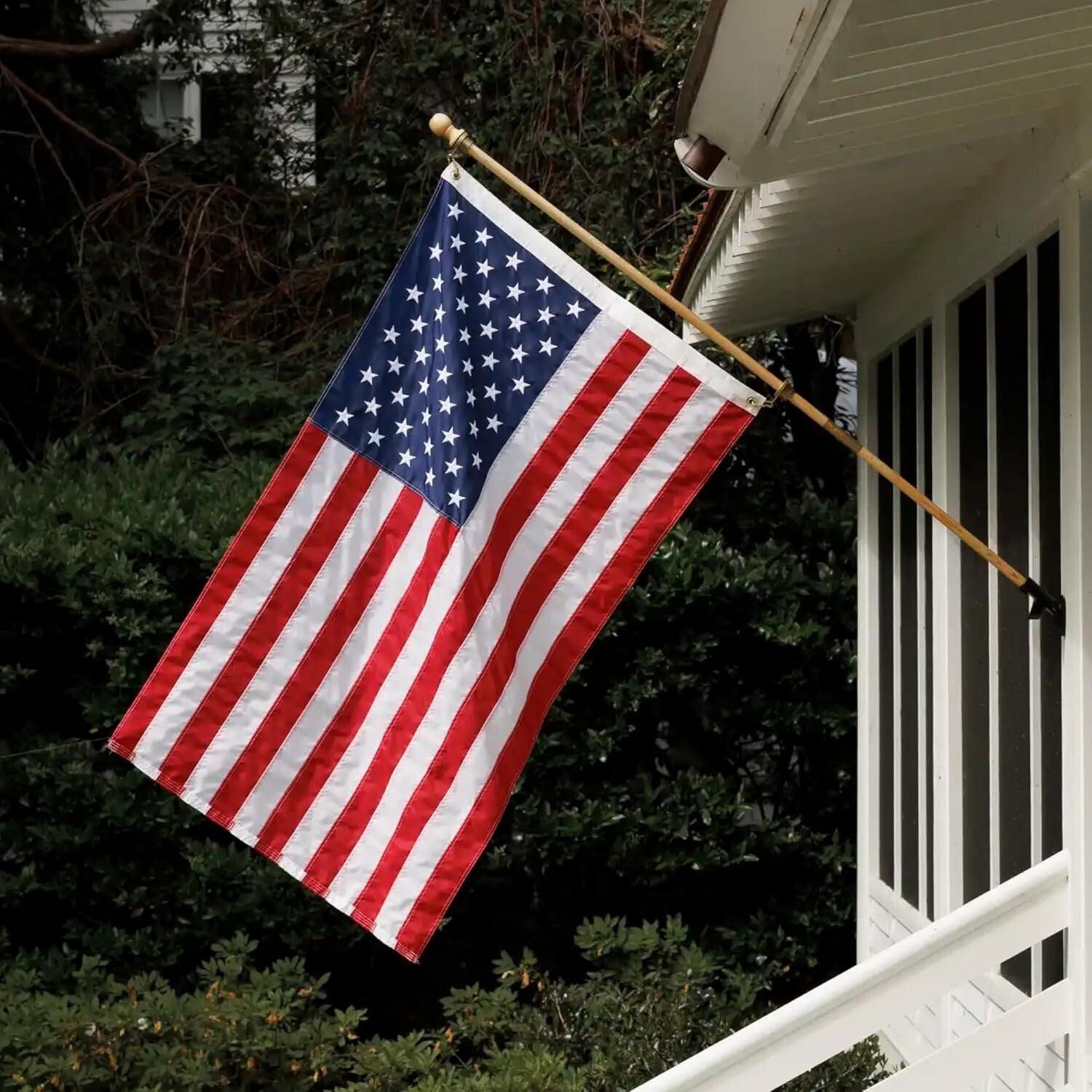 Pre-Assembled American Flag Set | 3' x 5' - Embroidered Stars & Hand-Stitched