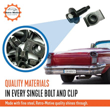 Load image into Gallery viewer, Rust-Resistant Body Bolts &amp; U-Nut Clips - Black Phosphate, 1/4-20 x 1, 50 Pieces