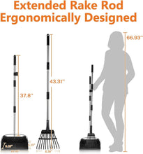 Load image into Gallery viewer, Unbreakable Dog Pooper Scooper - Extra Large Stainless Steel Tray &amp; 43.31" Rake