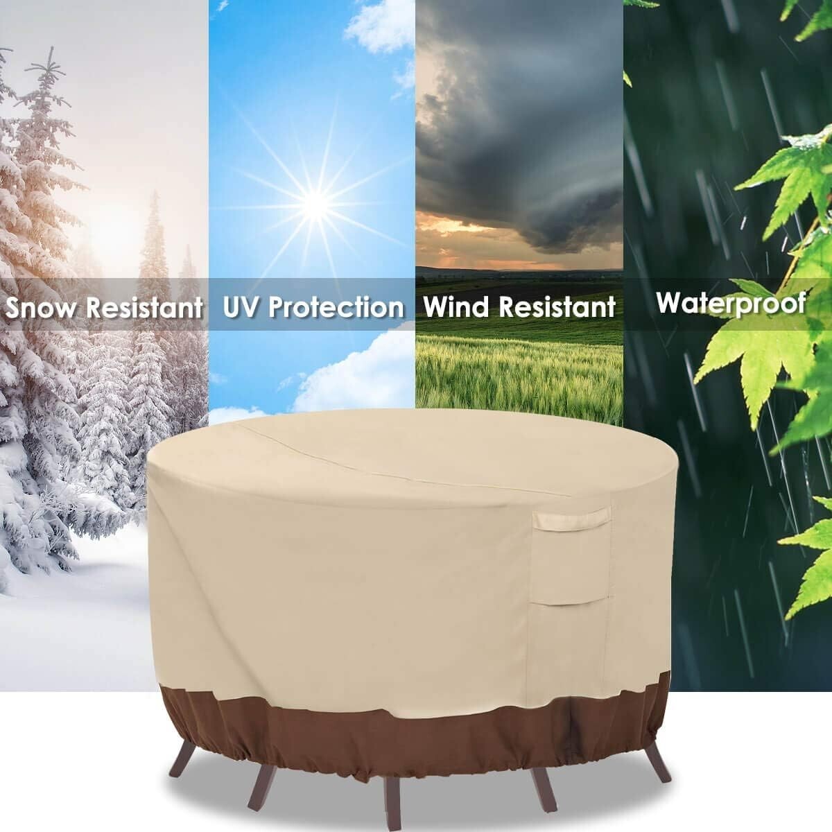 Durable and Stylish Round Patio Covers - Waterproof & UV Resistant, Fits 84" DIA