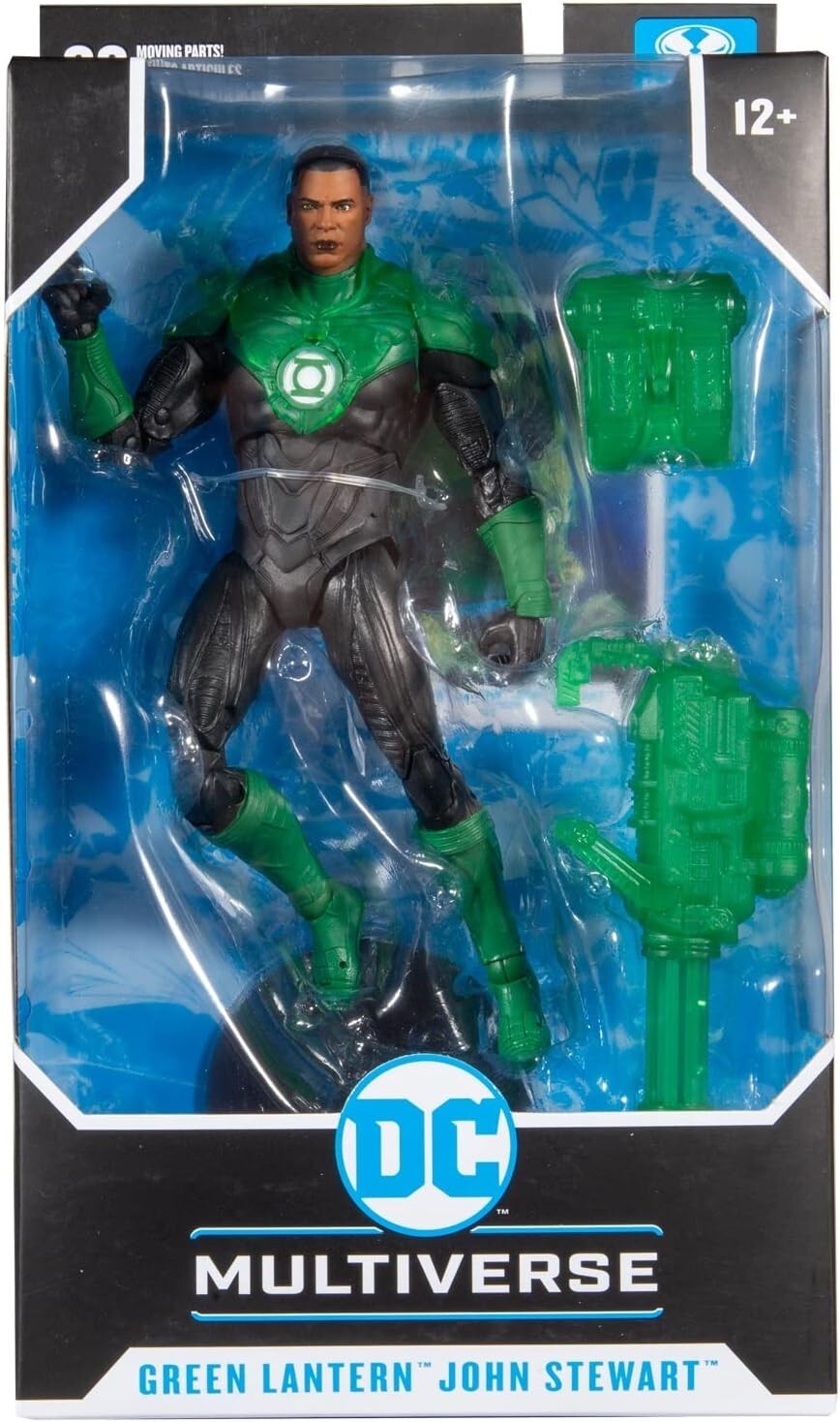 DC Multiverse John Stewart Green Lantern Action Figure with Collectible Art Card