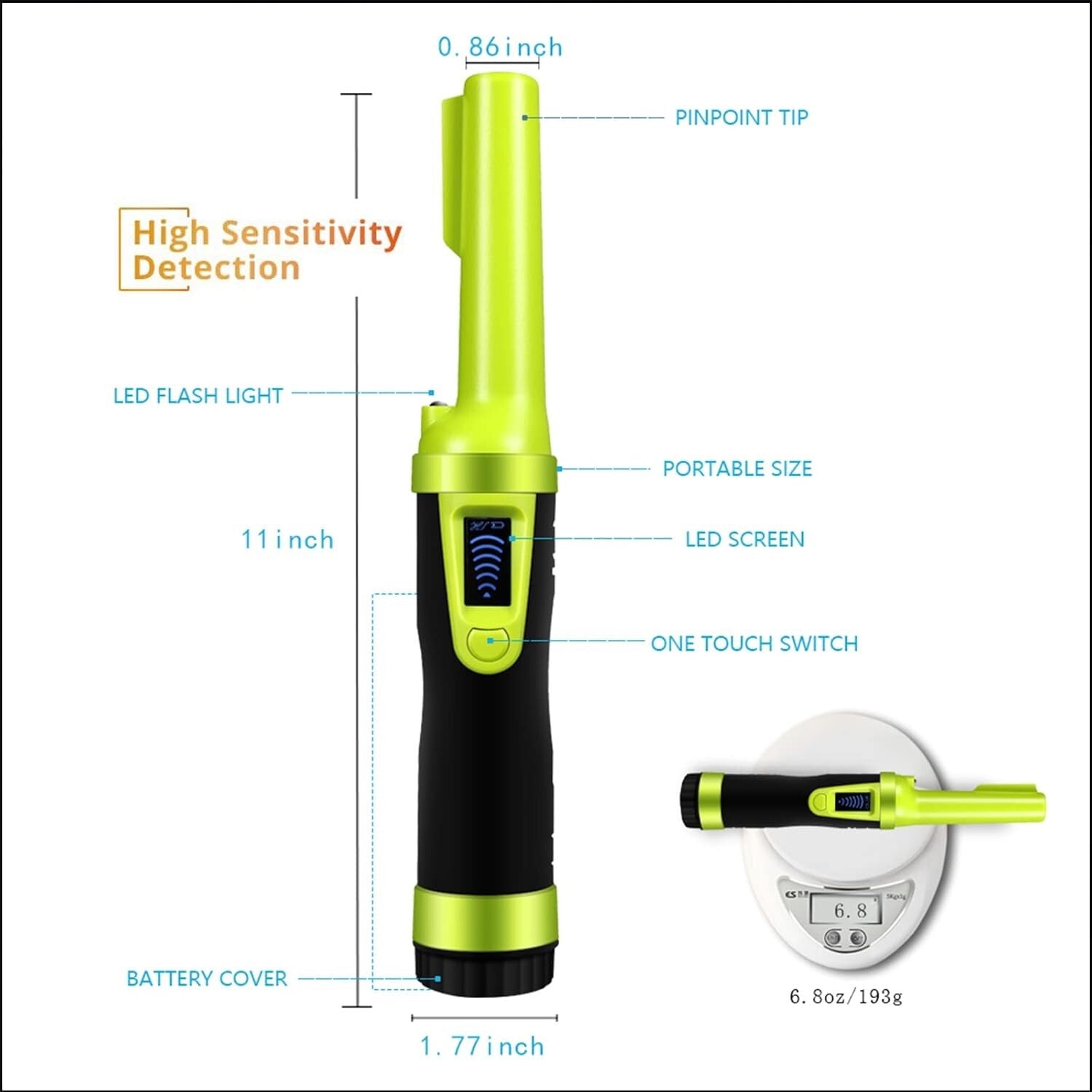 HS10: Versatile Waterproof Pinpointer with LCD - Ideal for Underwater Adventures