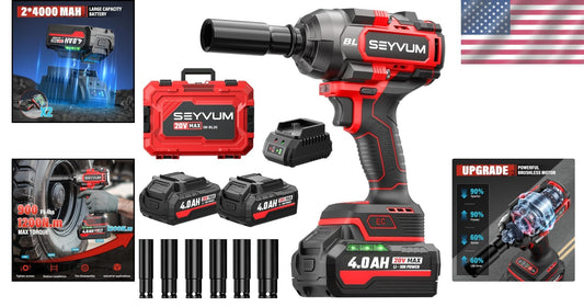 20V Cordless Electric Impact Driver - 3500 RPM, LED Light & 6 Sockets Included