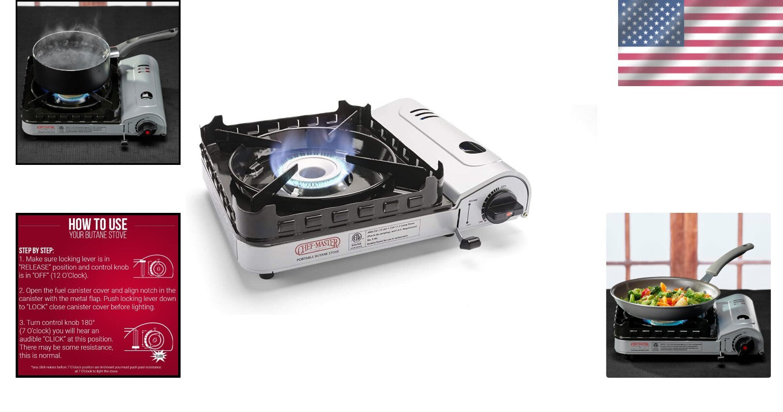 Effortless Ignite 15,000 BTU Butane Stove - Perfect for Camping and Tailgating