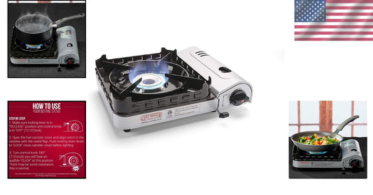 Effortless Ignite 15,000 BTU Butane Stove - Perfect for Camping and Tailgating
