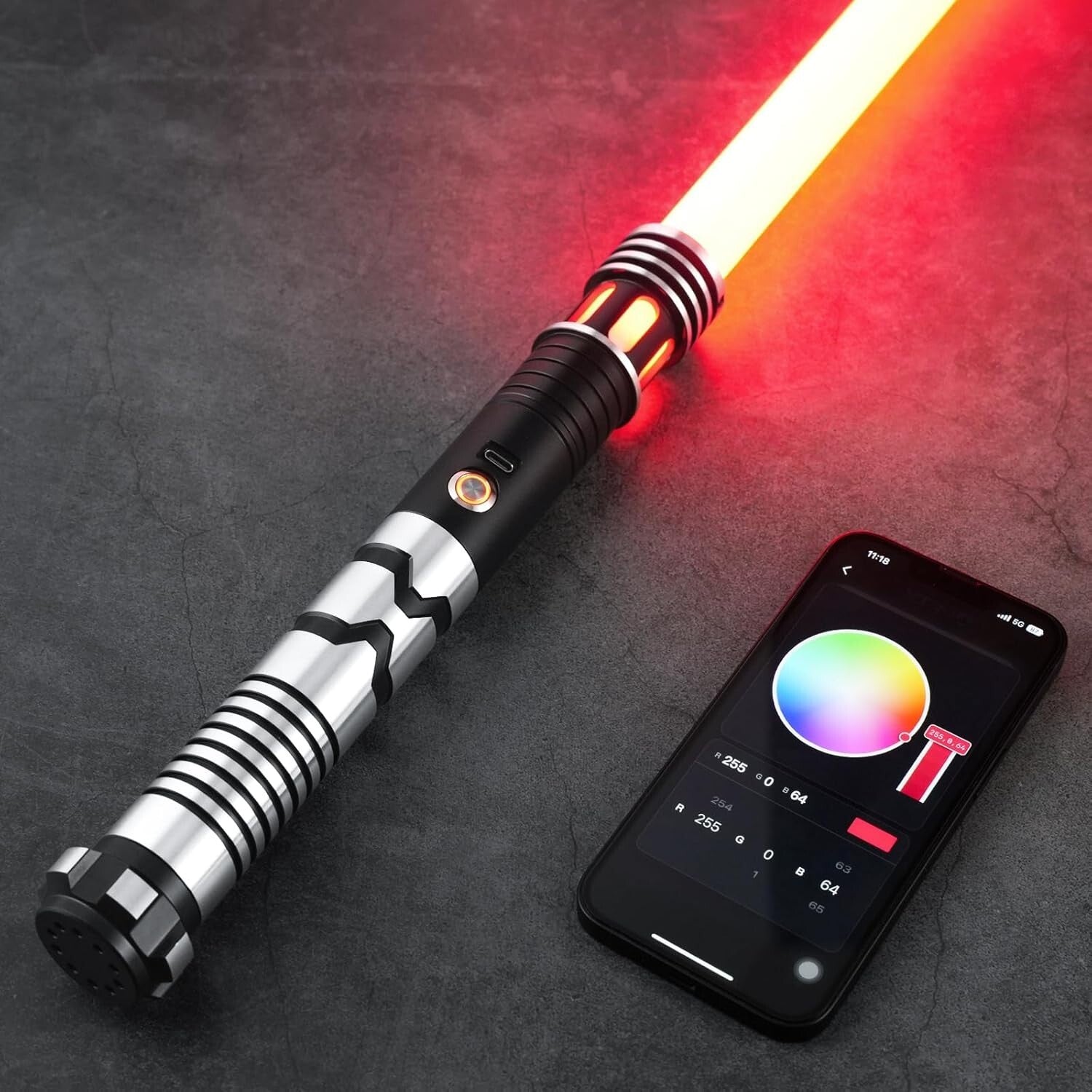 Durable Rechargeable Lightsaber with Aluminium Hilt & Infinite Color Options