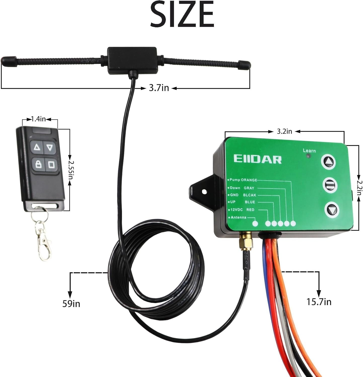 Wireless Dump Trailer Controller with 100m Range and Battery Protection Feature