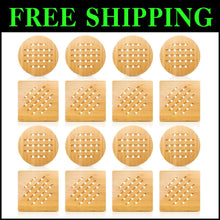 Load image into Gallery viewer, Stylish Bamboo Trivet Set of 16 - Heat Resistant Hot Pads for Kitchen &amp; Dining