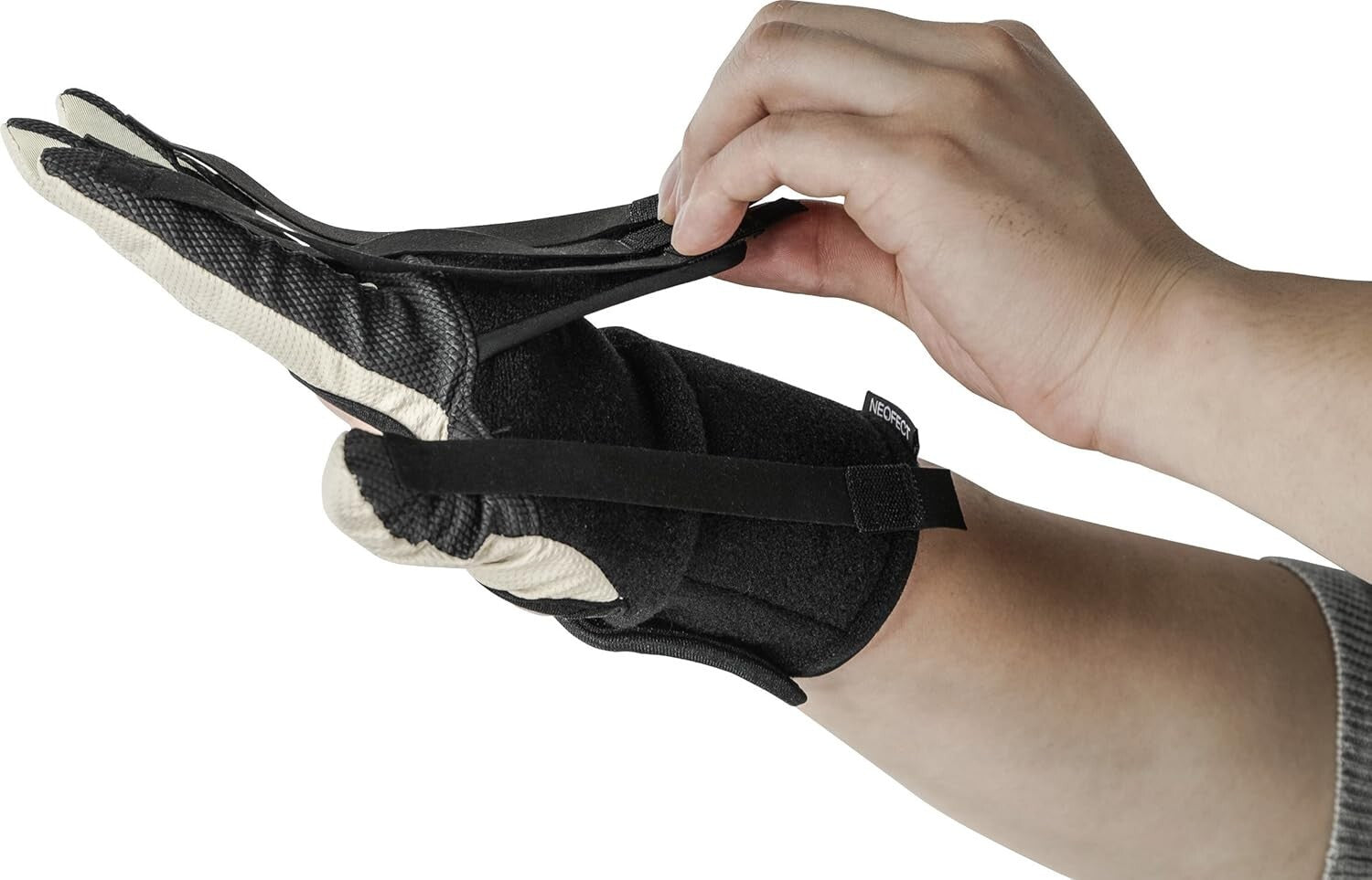 Finger Rehab Support Device with Adjustable Tension Straps - Left Hand, Medium