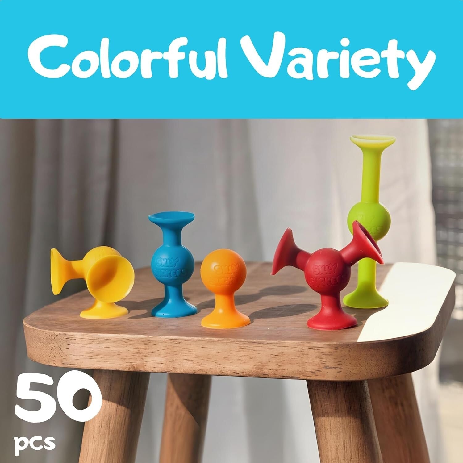 50 Pcs Vibrant Suction Cup Bath Toys - Fun Educational STEM Play for Toddlers