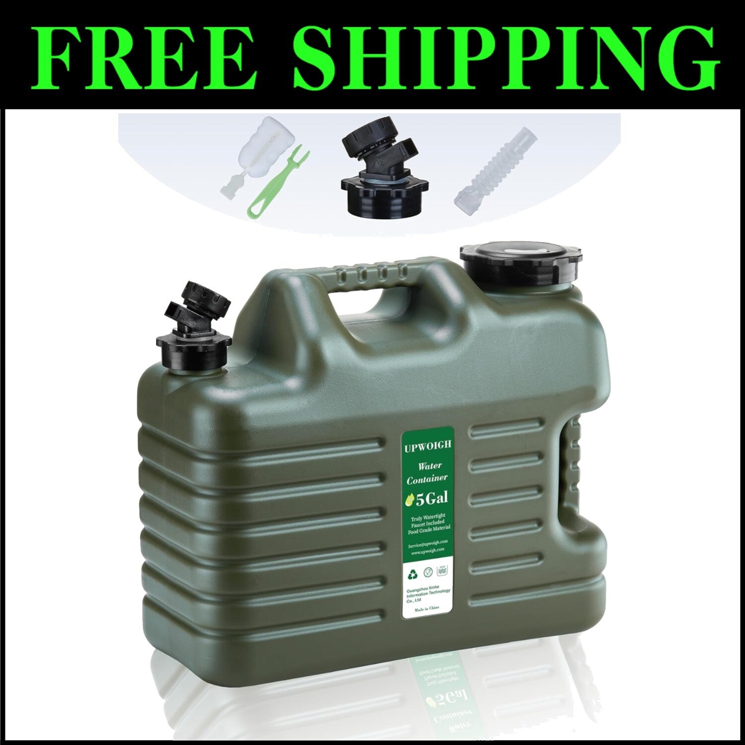 BPA-Free 5-Gallon Leak-Proof Water Container - Ideal for Overlanding & Hiking