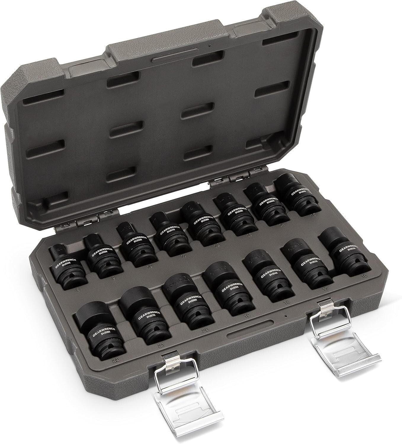 Durable 15-Piece Impact Socket Set with Off-Corner Loading Design - Metric Sizes