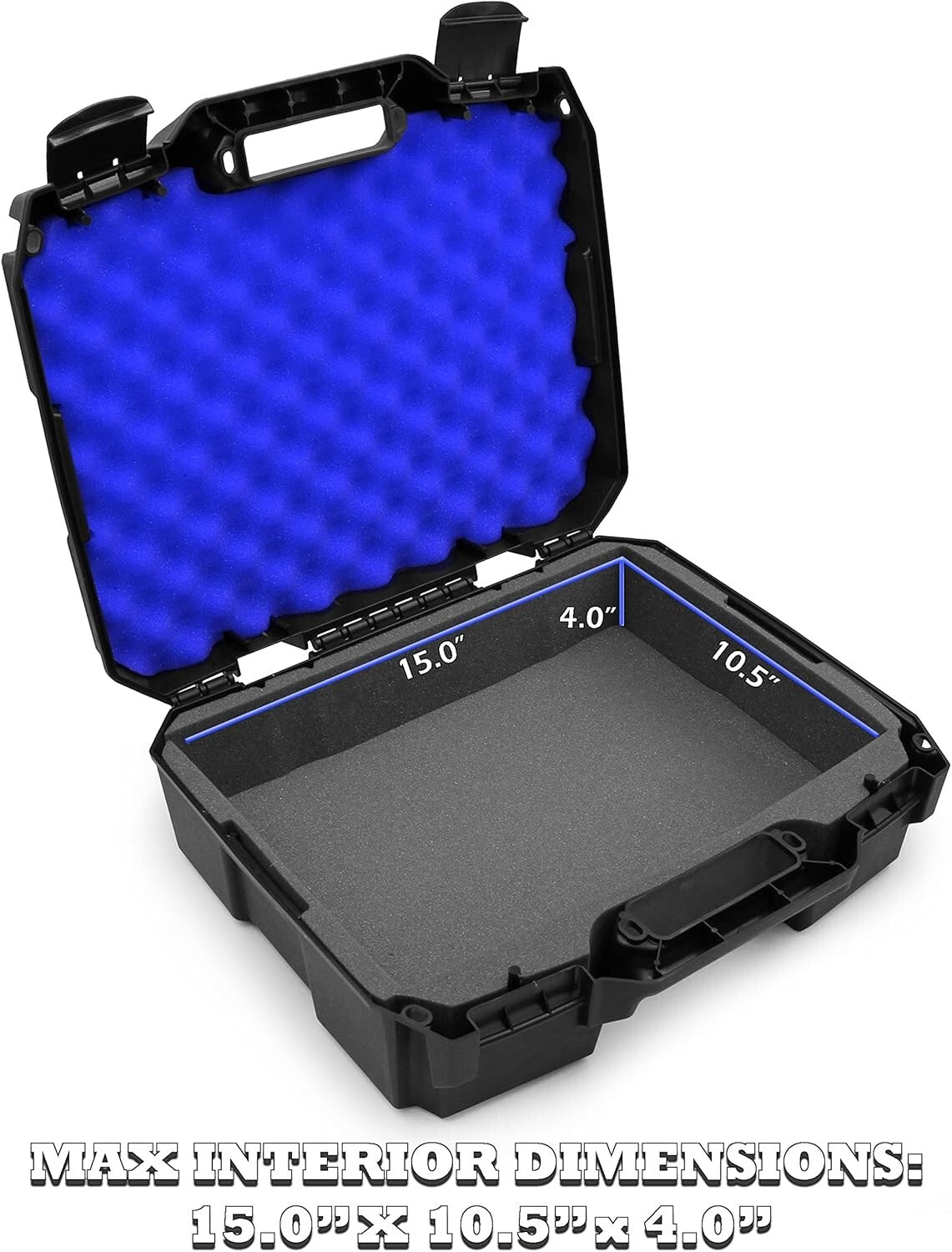 Crushproof 15" Hard Shell Laptop Case with Foam for Safe Travel & Storage