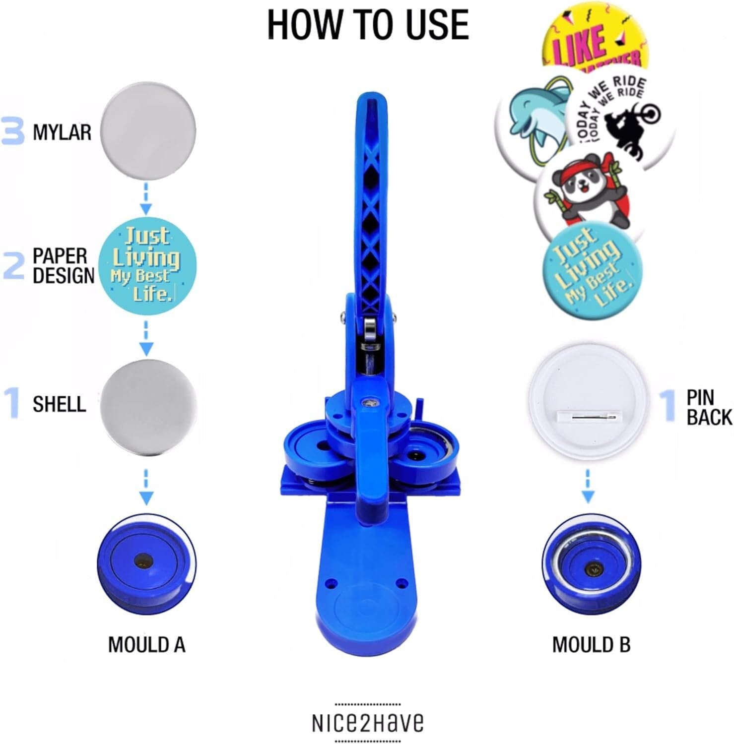 Versatile Button Maker Machine - Create 500 Custom Pins, Keychains & Gift Items