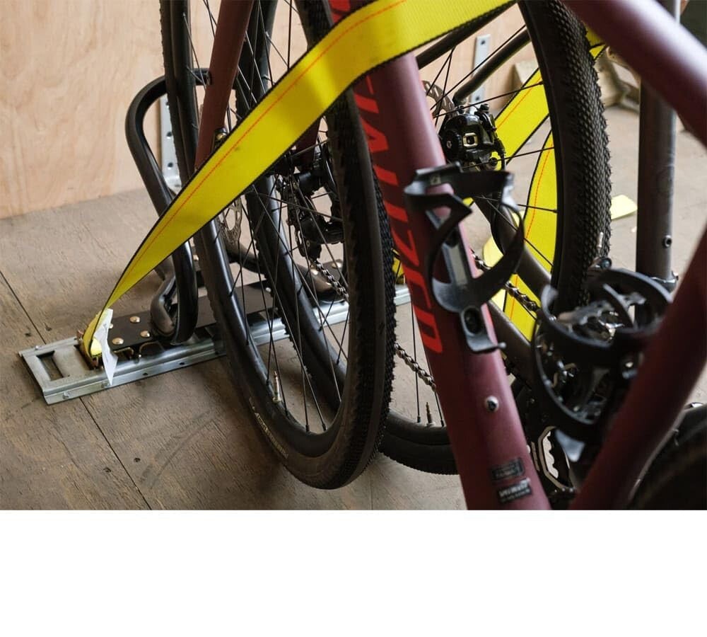 Black Powder Coated 7" Wheel Chock for E-Track - 2 Pack Motorcycle Protection