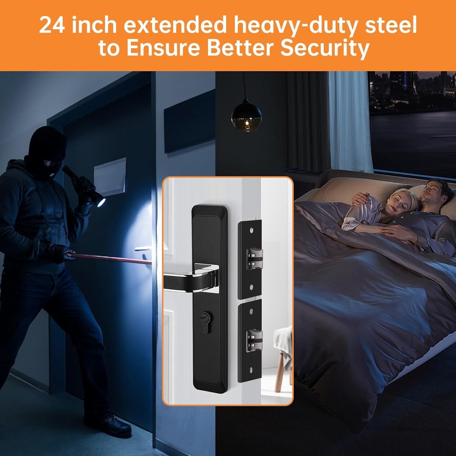 Corrosion-Proof Door Jamb Reinforcement Kit with Sturdy Latch & Hinge Shields