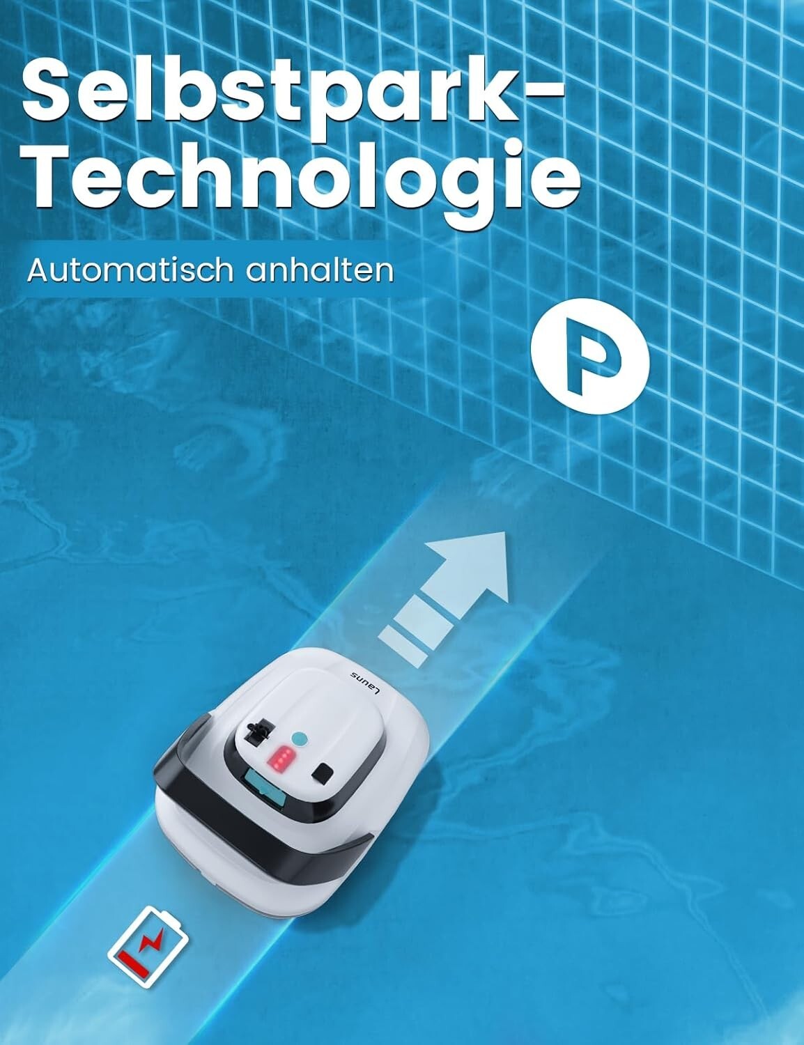 2025 Cordless Robotic Pool Cleaner - Dual Motors, Self-Parking & 90 Min Runtime