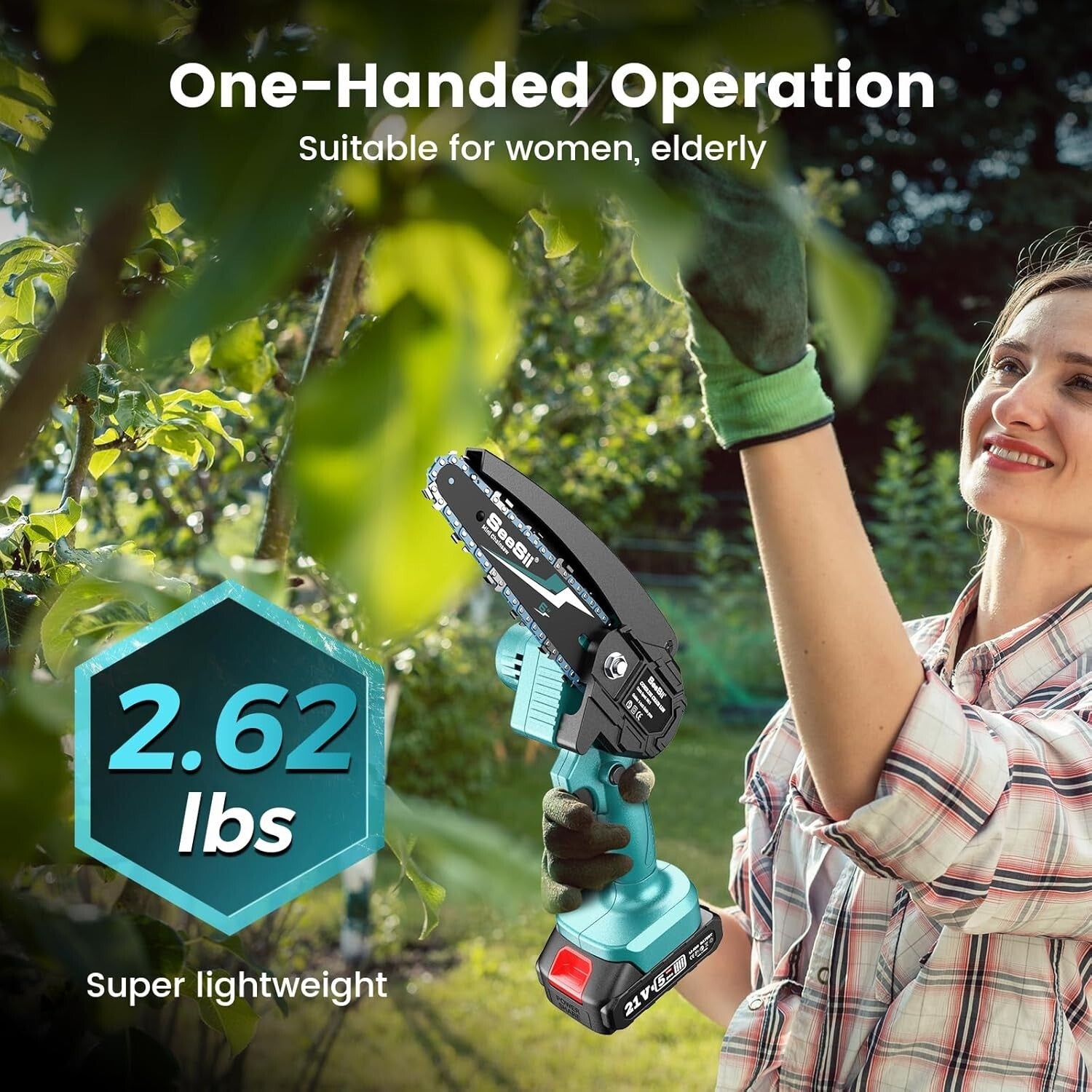 Portable 6-Inch Battery-Powered Chainsaw - Quick Logs Cutting, Compact Design