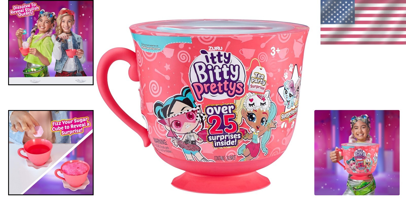 Enchanting Tea Party Playset - 25 Surprises, Mini Teapot, & Collectible Dolls