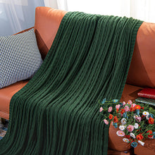 Load image into Gallery viewer, Soft 60x80 Oversize Dark Green Cable Knit Blanket – Perfect for Home &amp; Camping