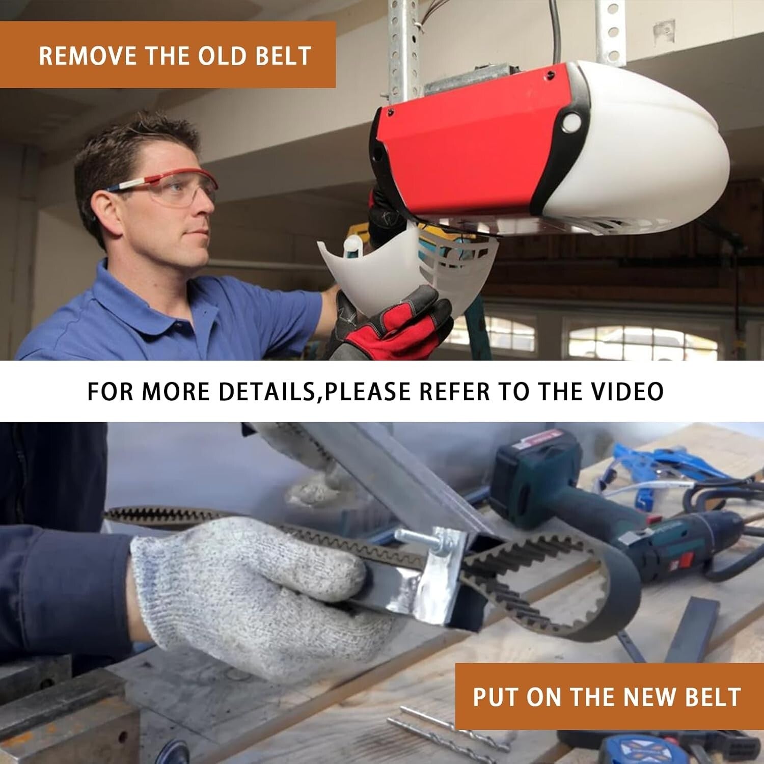 Premium 308-Inch Garage Door Opener Belt for Quiet Liftmaster/Chamberlain Use