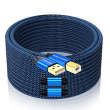 Load image into Gallery viewer, Durable 60ft Braided USB 2.0 Printer Cable - Type A to B, Tangle-Free Design