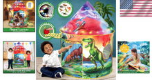 Load image into Gallery viewer, Kids Dinosaur Tent with Interactive Roar Sounds &amp; Remote-Controlled LED Lights
