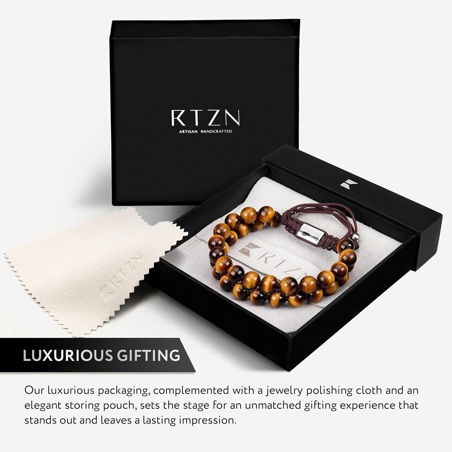 Men's Adjustable Tiger Eye Bracelet - Artisan Craftsmanship & Empowering Design