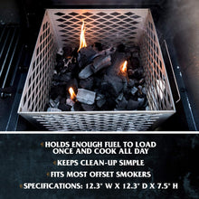 Load image into Gallery viewer, Original Stainless Steel Charcoal Basket for Offset Smokers - 12.3-Inch Design