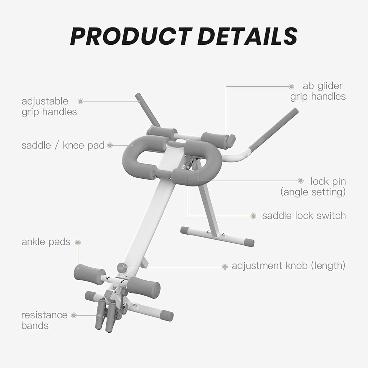 Space-Efficient 4-in-1 Fitness Equipment: Rowing, Ab Glider, Leg Press Machine