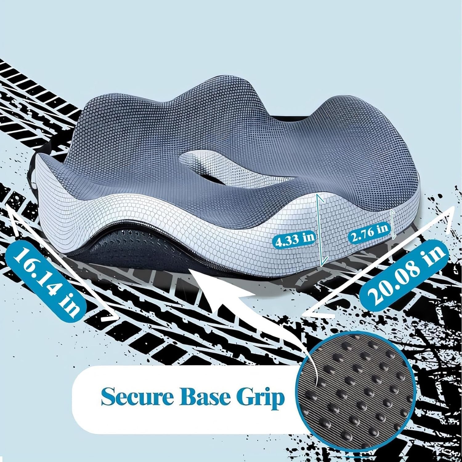 Ergonomic X-Large Seat Cushion with Adjustable Straps for Truck Driving Comfort